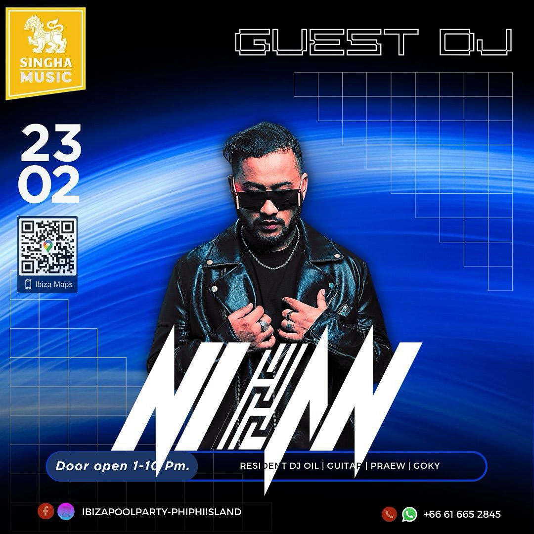 Event flyer: Guest DJ at Ibiza Pool Party, Phi Phi Island